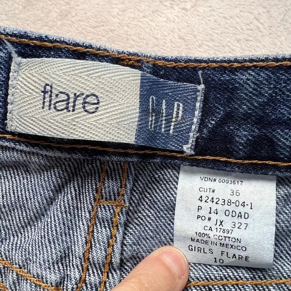 Gap Flare vintage Girls kids Blue Jeans size 10 22x25 Y2K